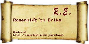 Rosenblüth Erika névjegykártya
